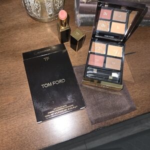 Tom Ford Eye Color Quad & Lipstick Set — Peach, Copper, Bronze, Champagne